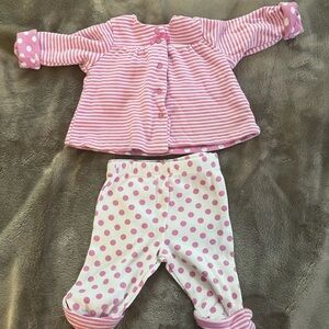 Newborn 3 pc set 3M reversible top and one set of pants